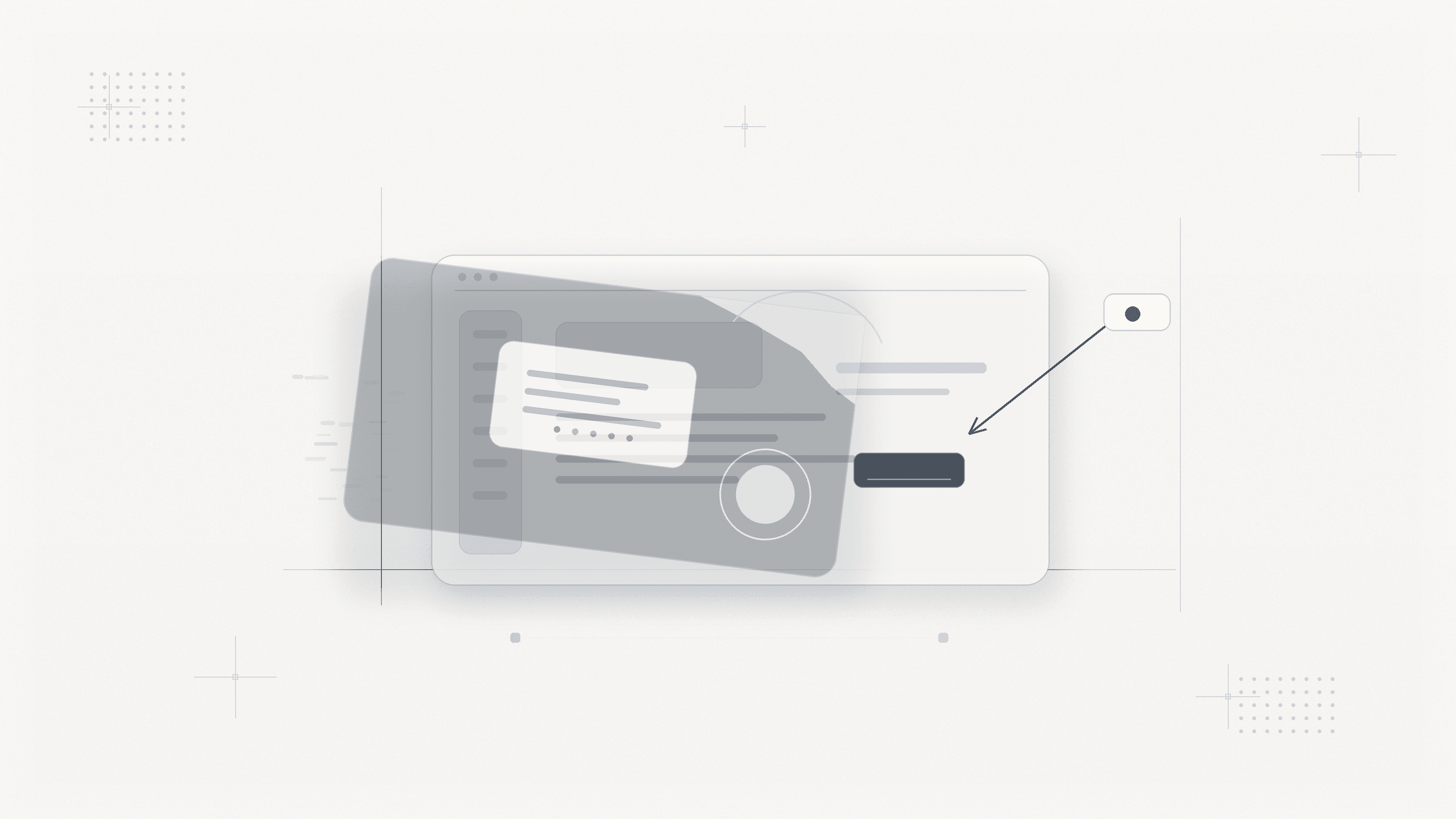Abstract cover illustration for Most product tours take over the screen. The best ones just point.