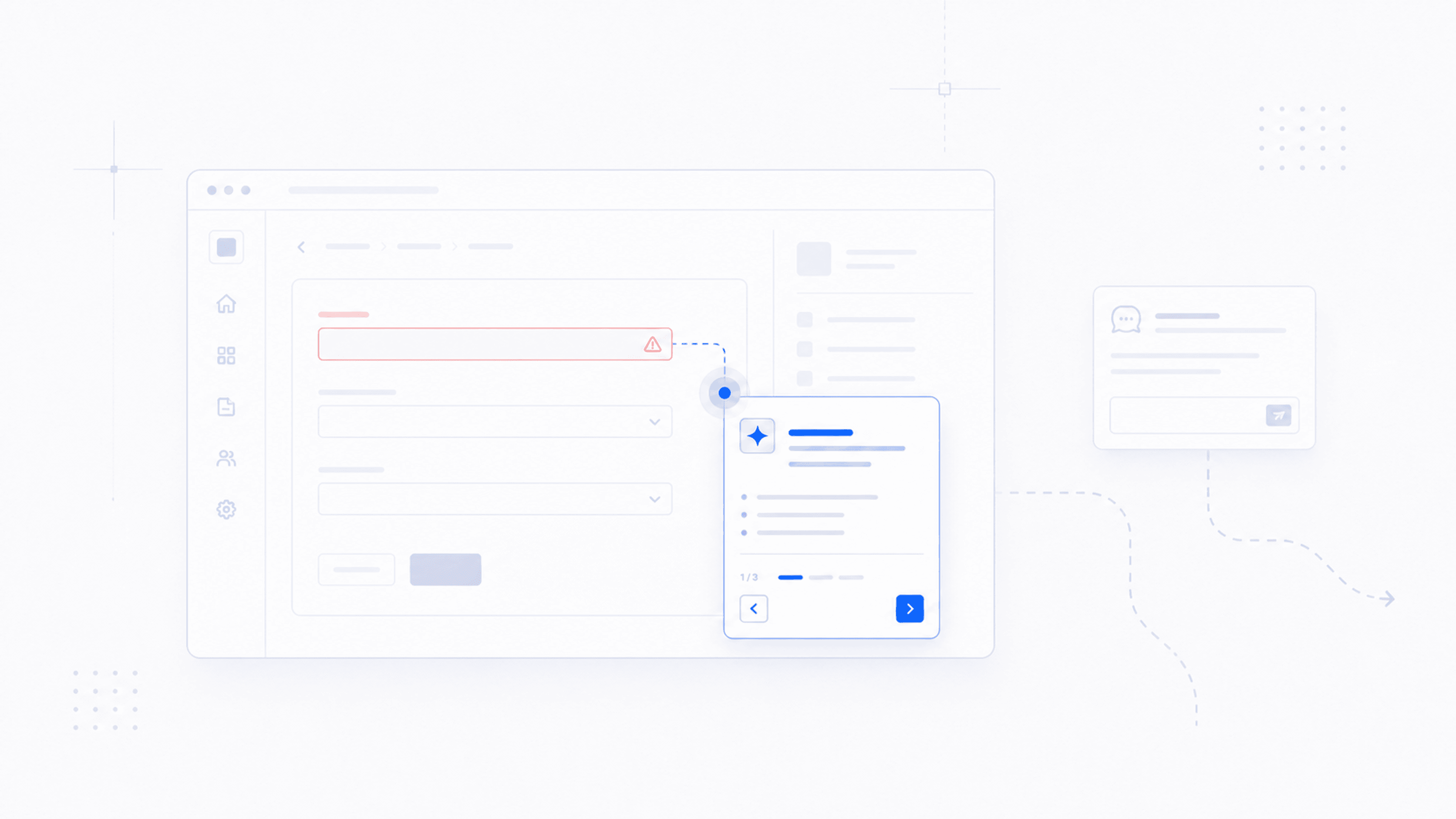 Abstract cover illustration for Product help belongs where users get stuck