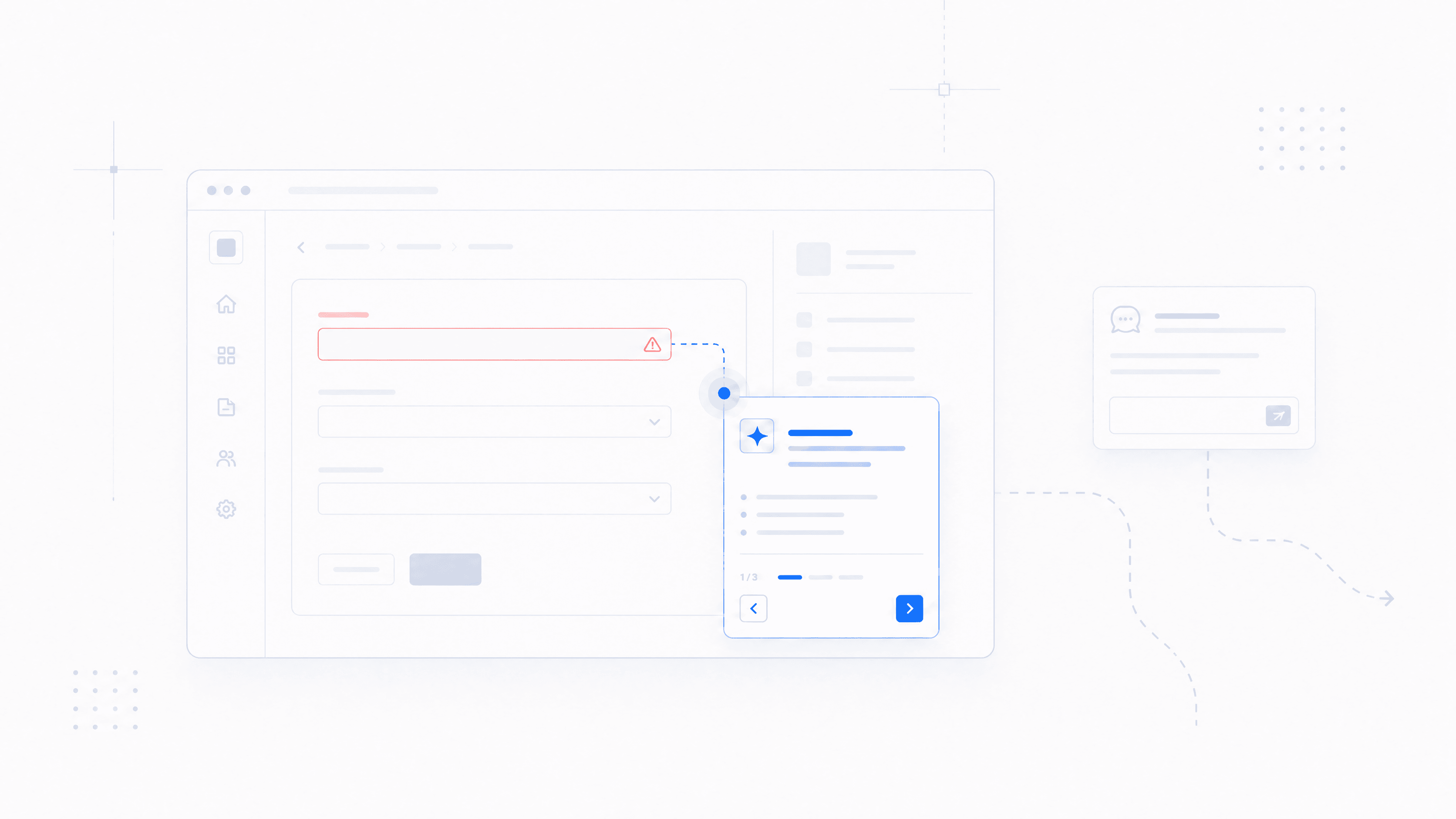 Abstract cover illustration for Product help belongs where users get stuck