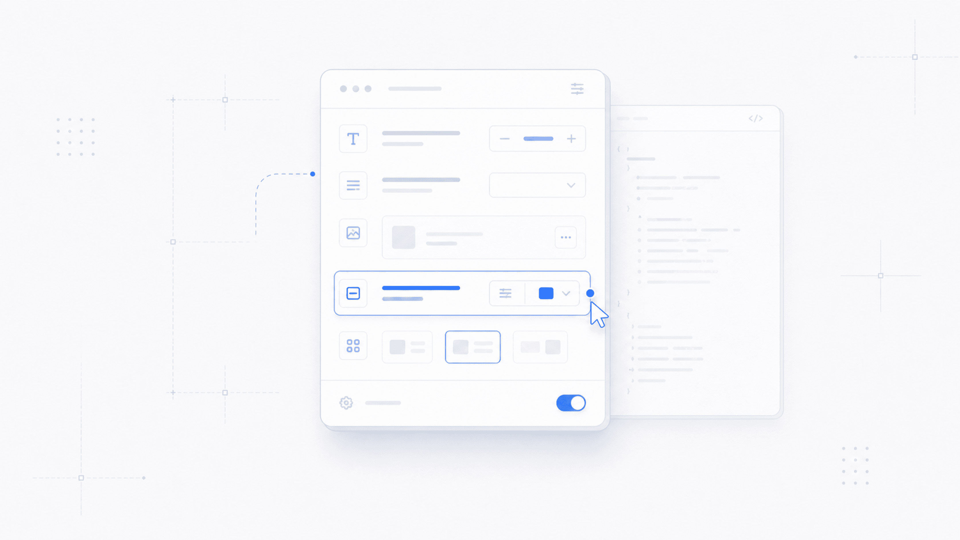 Abstract cover illustration for Visual Editor