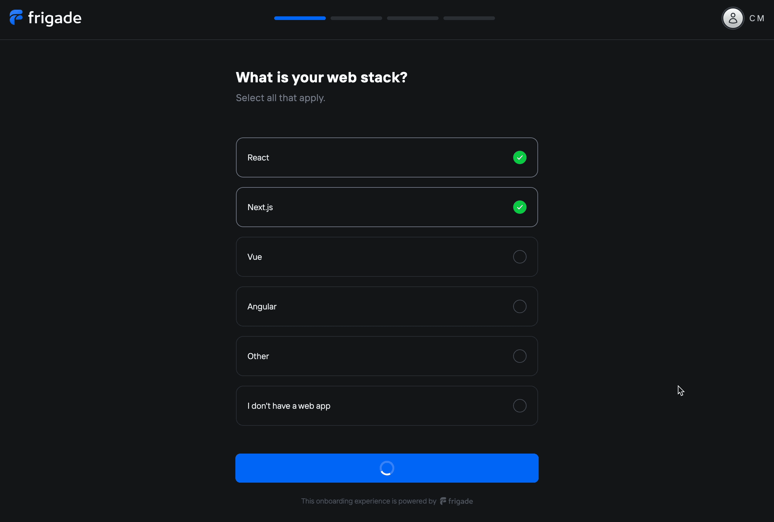 Async validation handler running between form steps